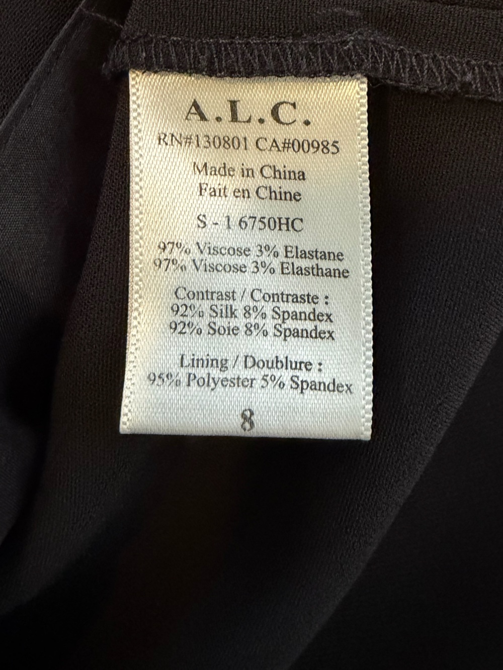 ALC Black Silk Zip Front Dress - Picture 11 of 15